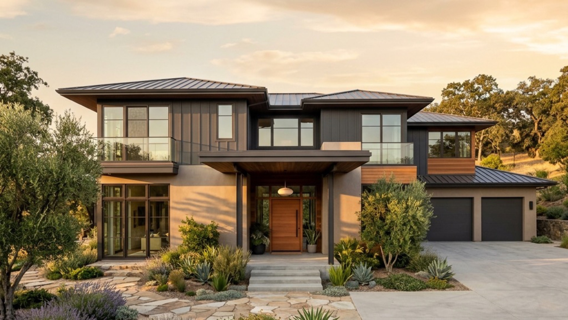 Tabel Construction custom home exterior, Los Altos Hills